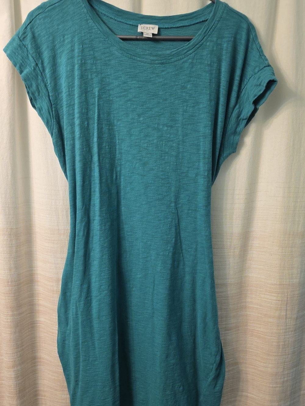 J. Crew Factory Teal Midi Slub Cotton Dress